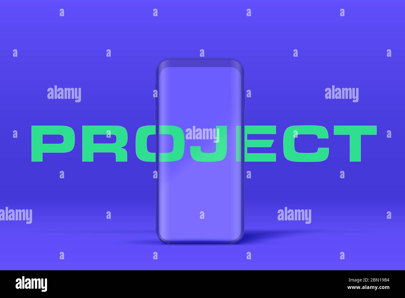 Presentazione dello smartphone in blu Illustrazione Vettoriale