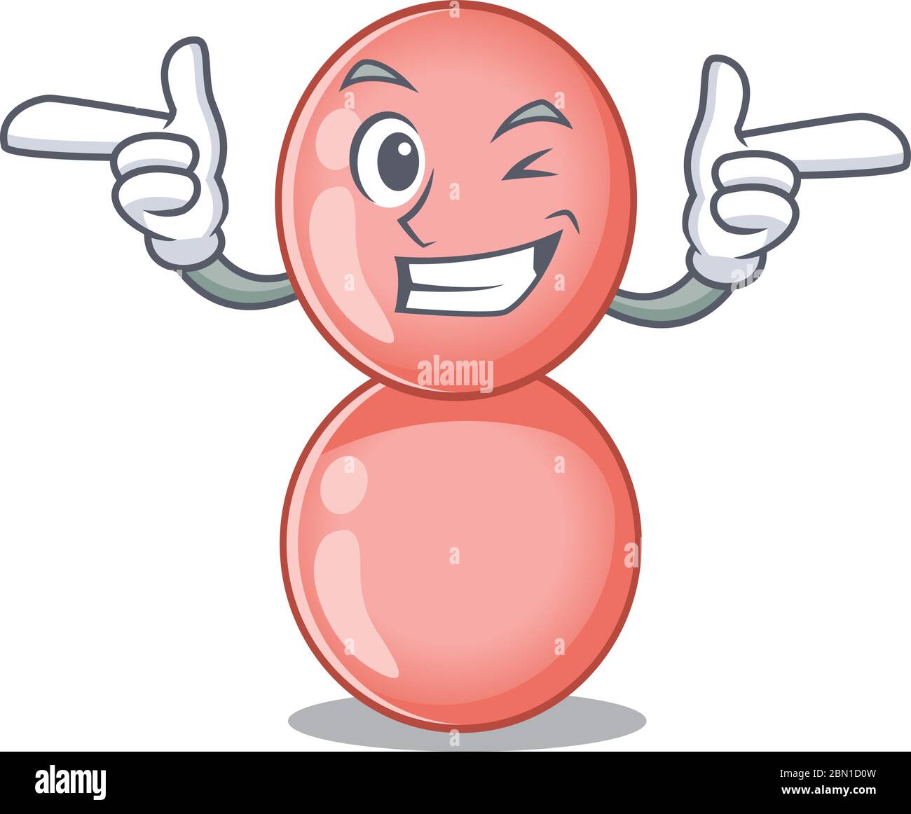 Concetto di disegno di cartone animato di neisseria gonorrheae con occhio di spira divertente Illustrazione Vettoriale