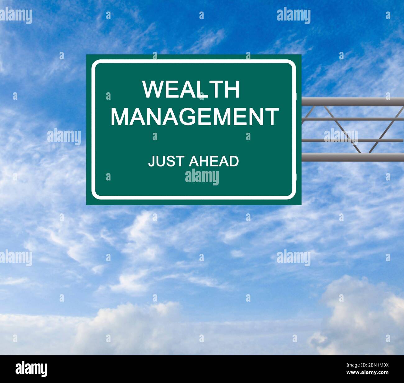 Road Sign per la gestione patrimoniale Foto Stock