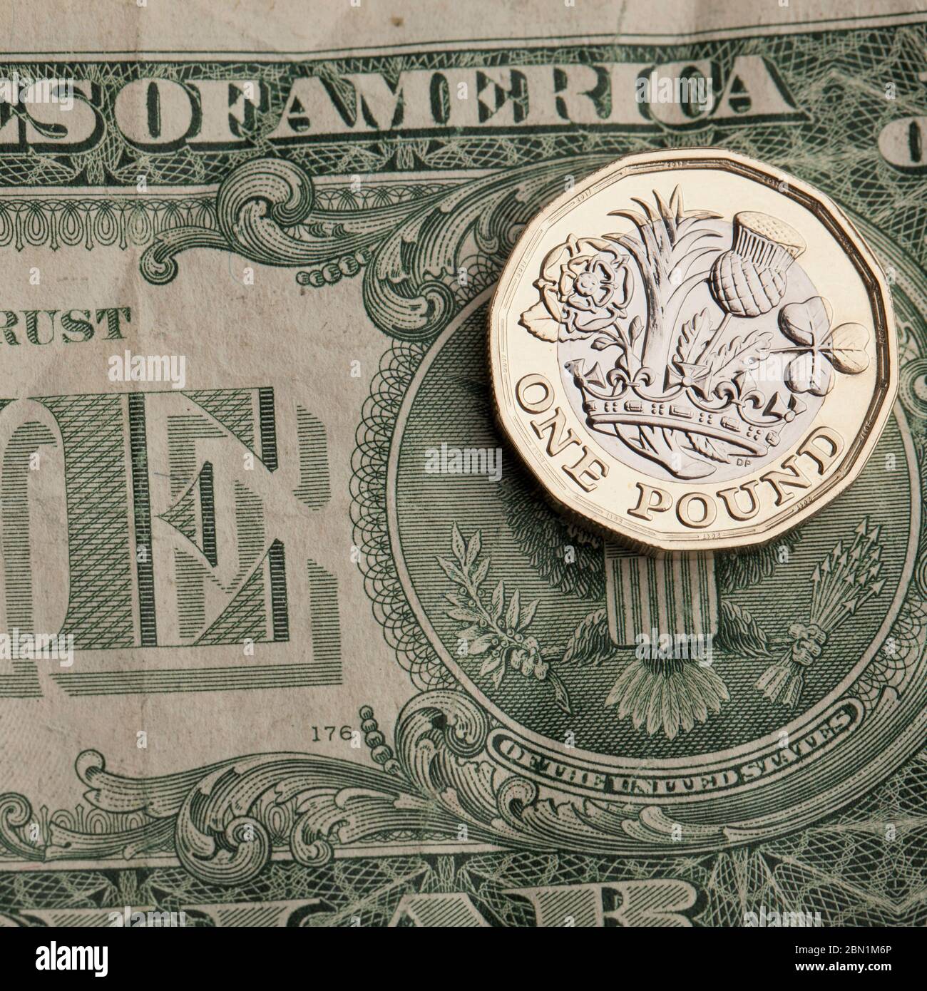 Sterlina britannica e valuta del dollaro americano. Concetto di commercio finanziario Foto Stock