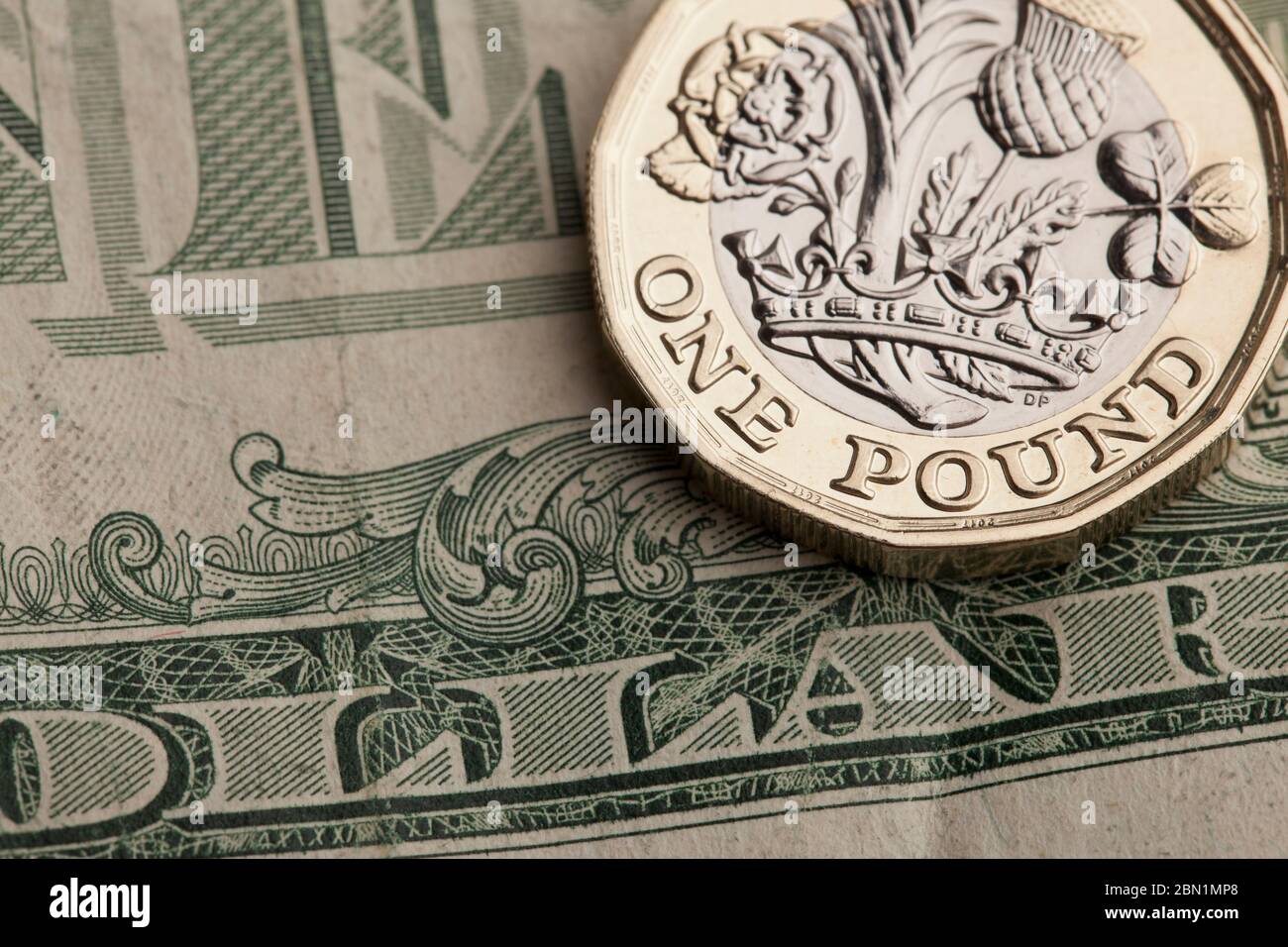 Sterlina britannica e valuta del dollaro americano. Concetto di commercio finanziario Foto Stock
