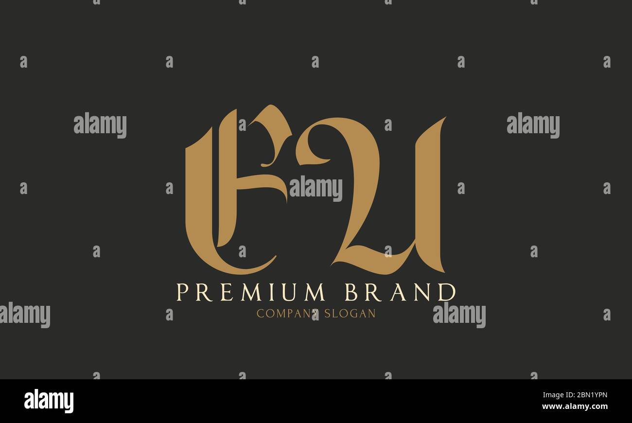 Logo della lettera collegata all'azienda dell'UE Illustrazione Vettoriale