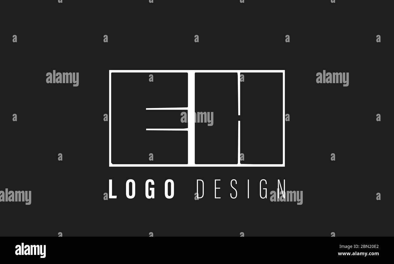 Lettera astratta logo EH. Questa icona del logo incorpora con forma astratta nel modo creativo. Illustrazione Vettoriale