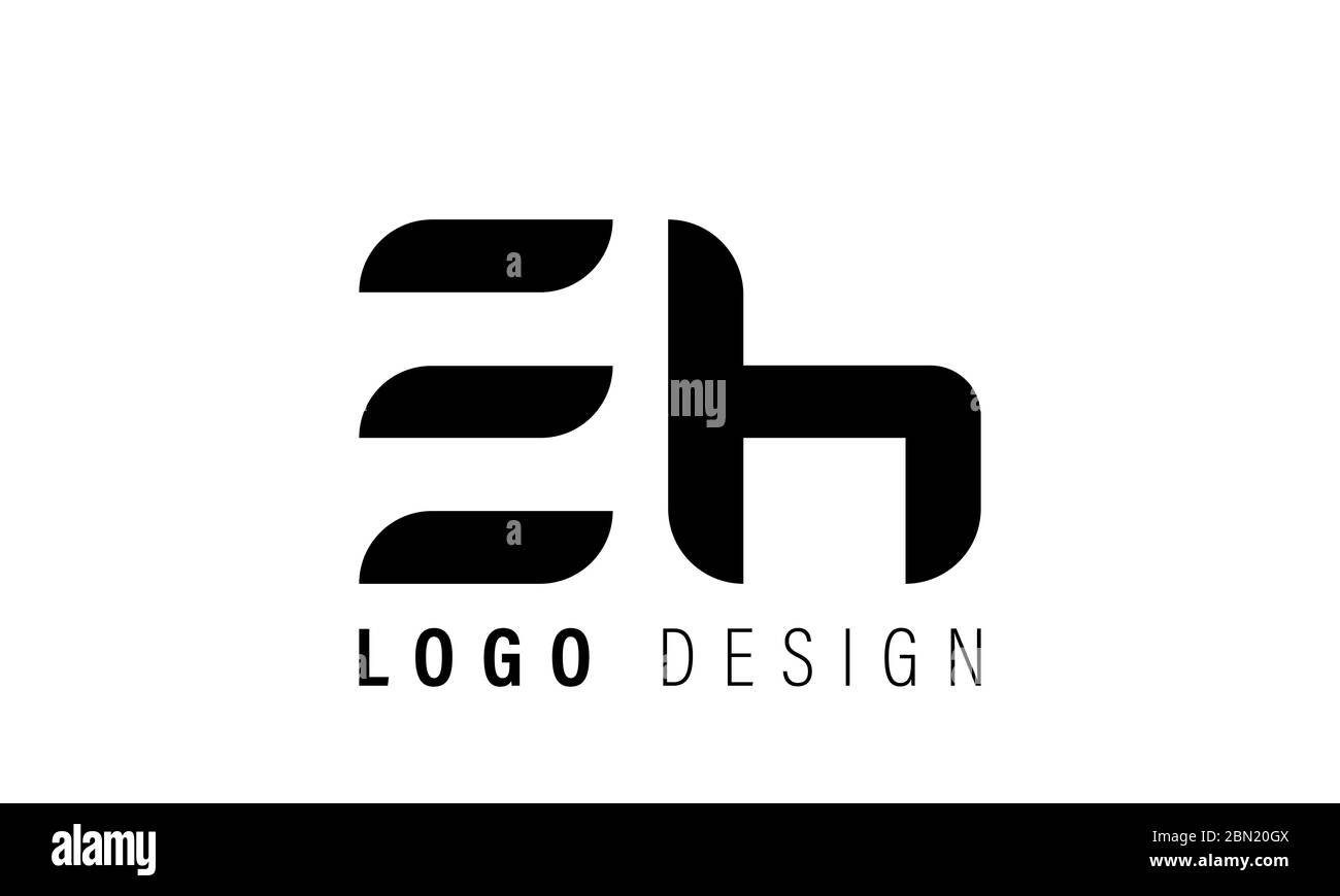Lettera astratta logo EH. Questa icona del logo incorpora con forma astratta nel modo creativo. Illustrazione Vettoriale