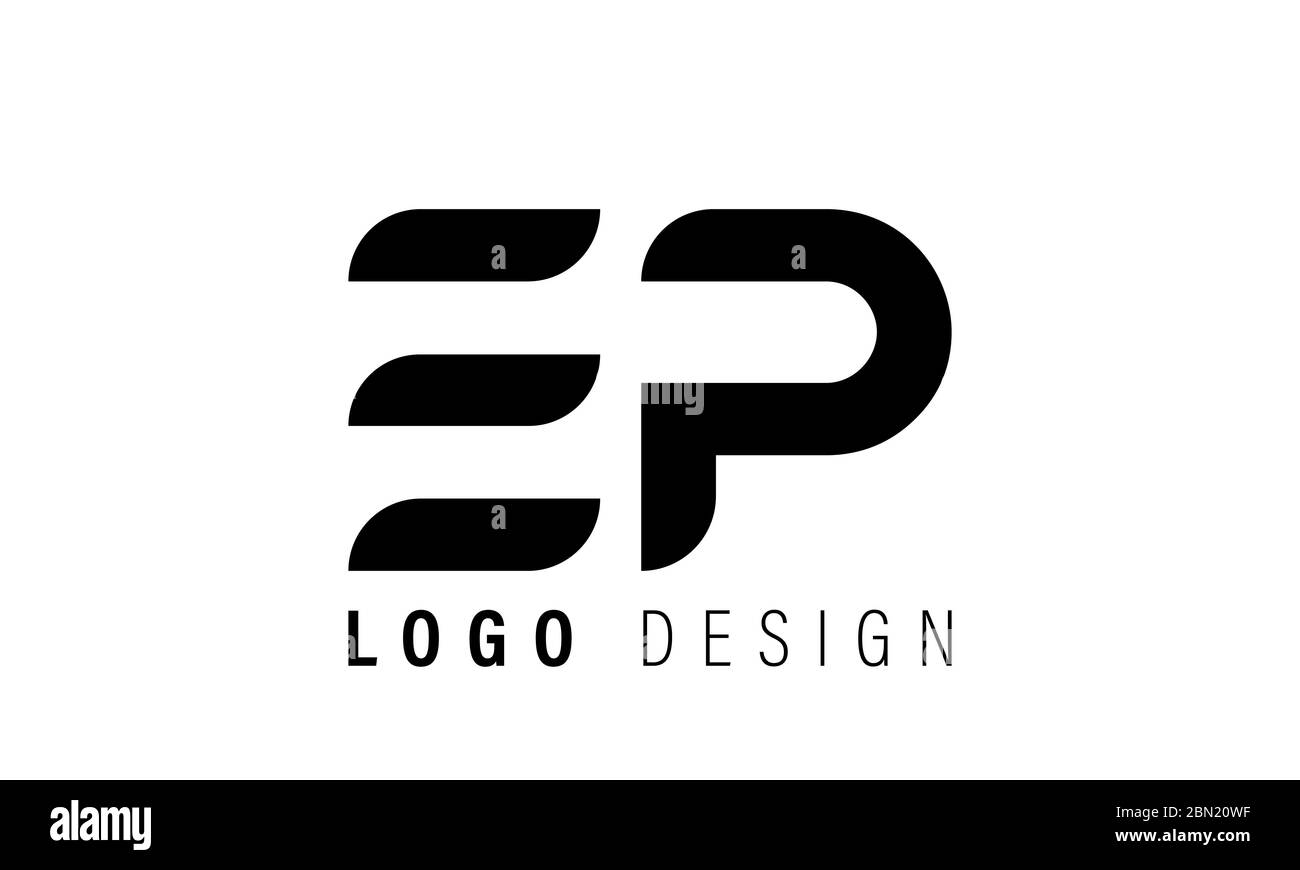 Vettore modello di disegno iniziale del logo EP Illustrazione Vettoriale