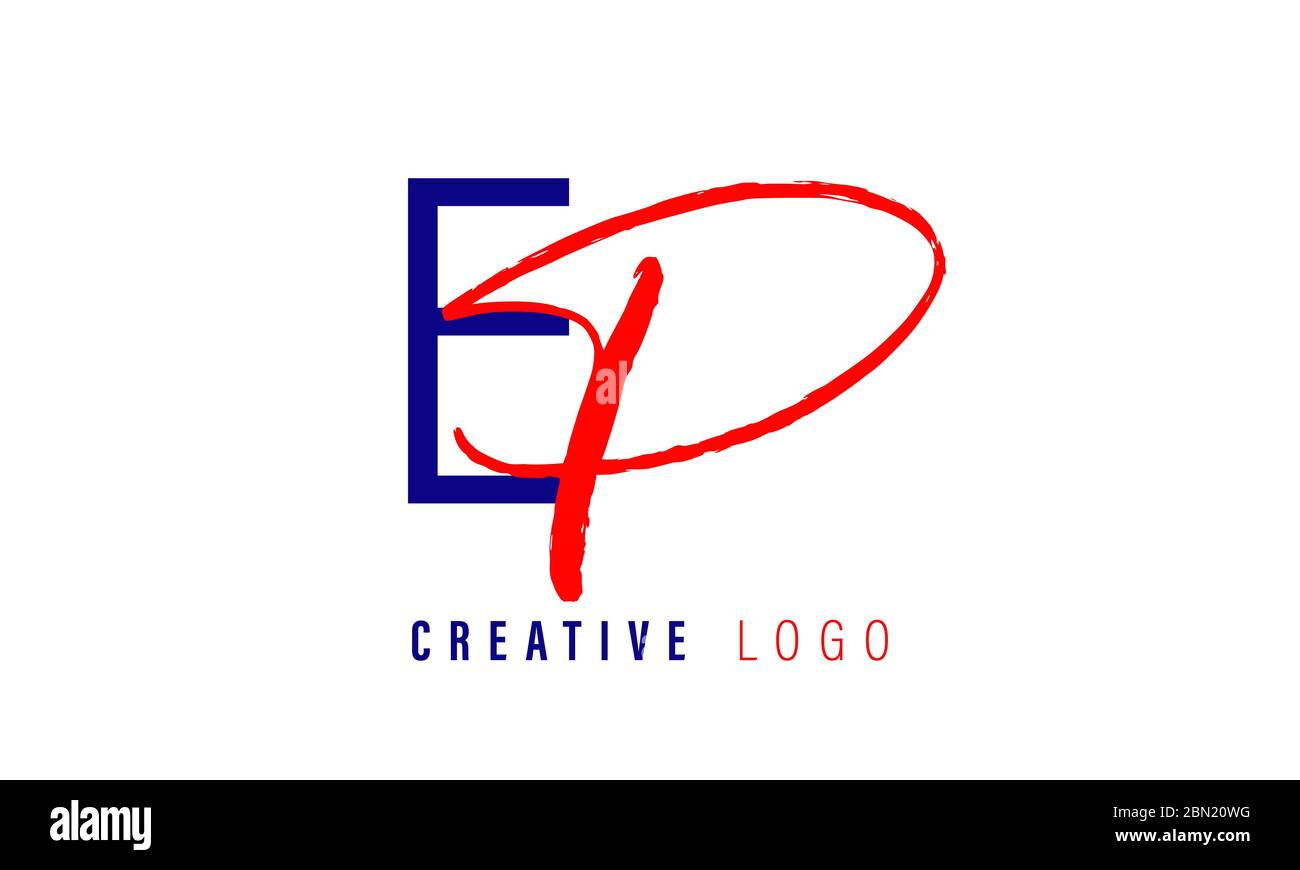 Vettore modello di disegno iniziale del logo EP Illustrazione Vettoriale