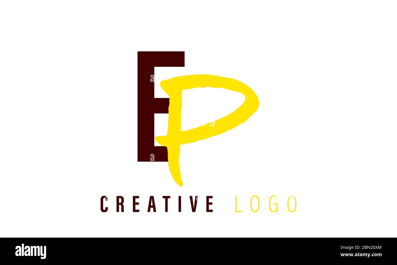 Vettore modello di disegno iniziale del logo EP Illustrazione Vettoriale