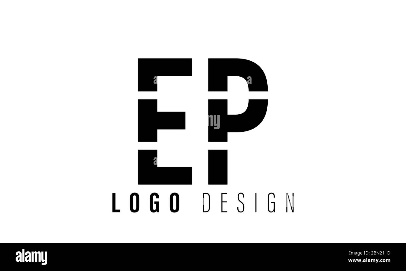 Vettore modello di disegno iniziale del logo EP Illustrazione Vettoriale