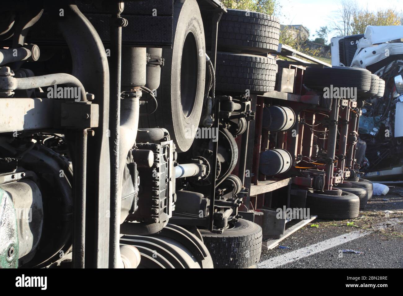 incidente camion Foto Stock