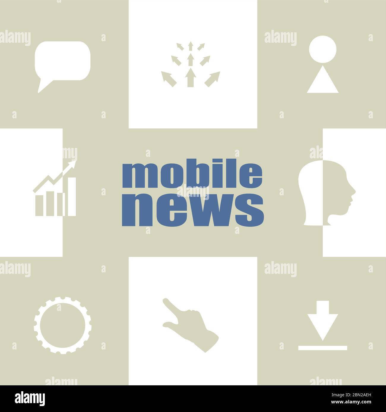 Notizie su SMS. Concetto di stampa . Elementi infografici. Set di icone business Foto Stock