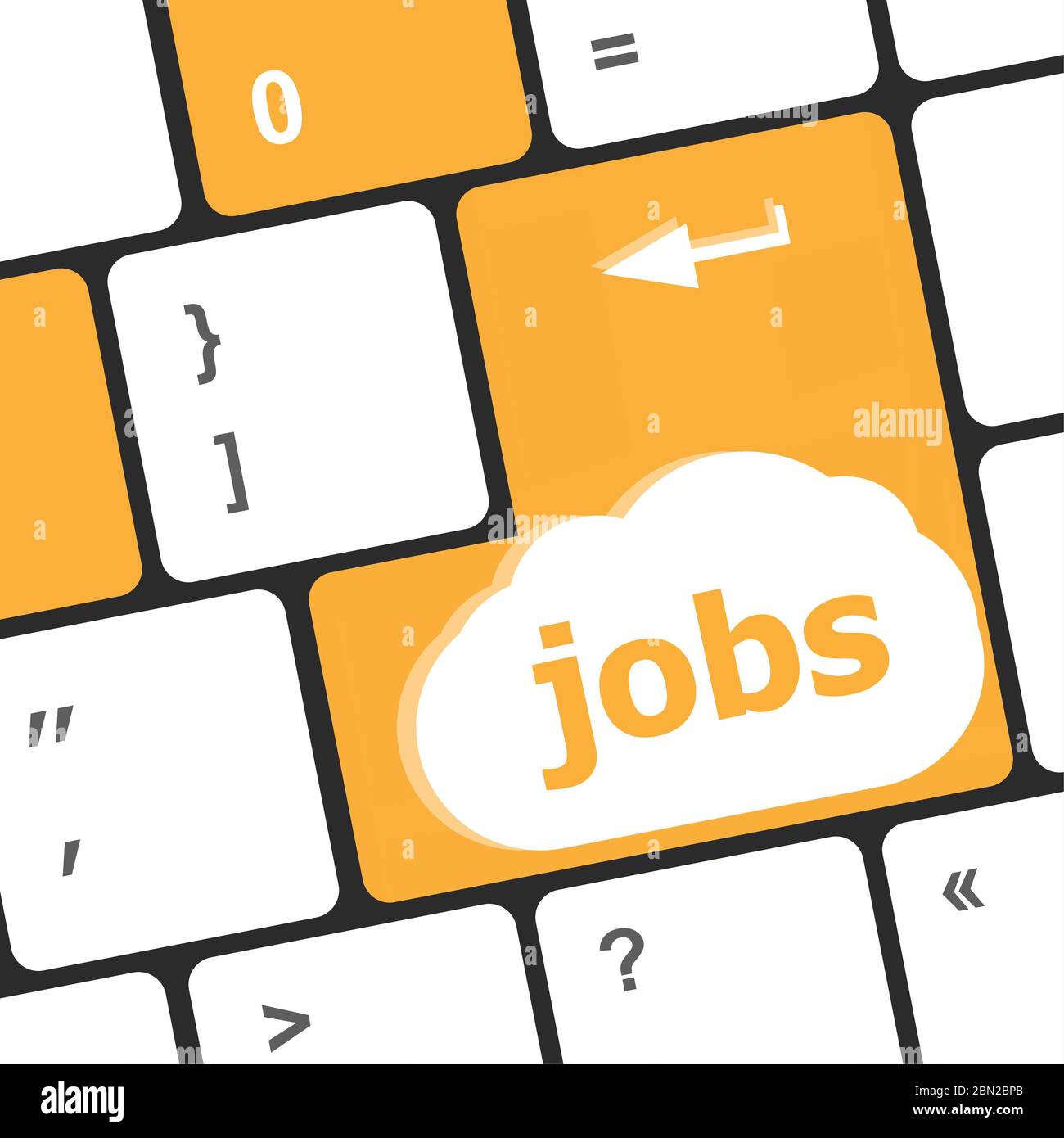 Tastiera per computer con i lavori il tasto enter - concetto di business Foto Stock