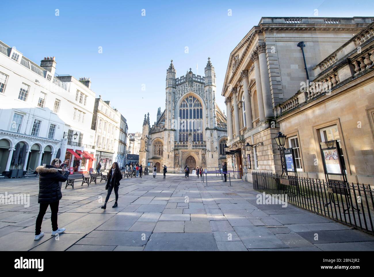 Abbey Church Yard, Bath, Regno Unito Foto Stock