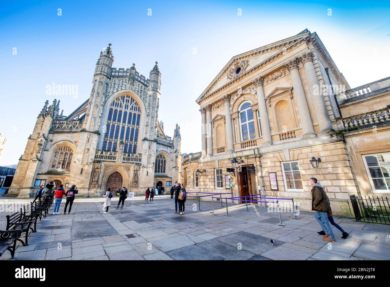 Abbey Church Yard, Bath, Regno Unito Foto Stock