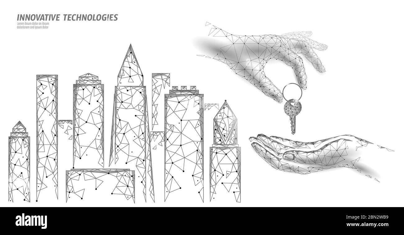 Complesso residenziale di quartiere di nuovo edificio. Chiavi della porta della casa del venditore. Accordo di finanziamento vendita immobile appartamento casa accesso. Vendere il proprio cliente familiare Illustrazione Vettoriale