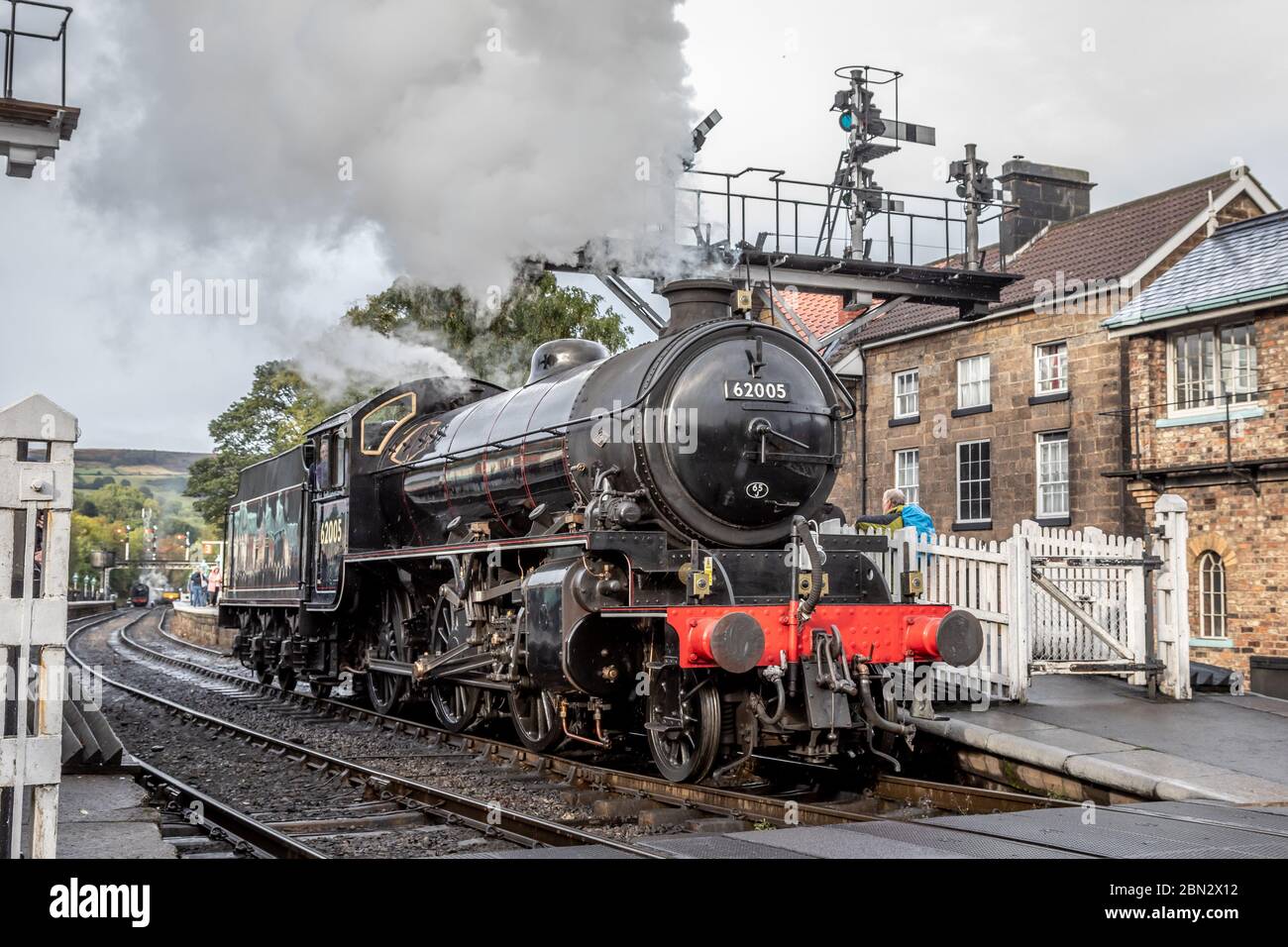 BR 'K1' 2-6-0 No. 62005, Grumont sulla North Yorkshire Moors Railway durante il loro gala a vapore d'autunno Foto Stock