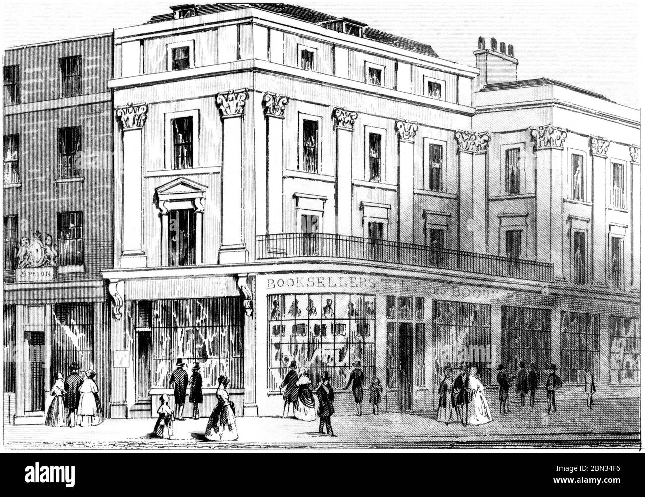 Un'incisione di St Brides Avenue London scansionata ad alta risoluzione da un libro stampato nel 1851. Questa immagine è ritenuta priva di tutti i diritti d'autore. Foto Stock