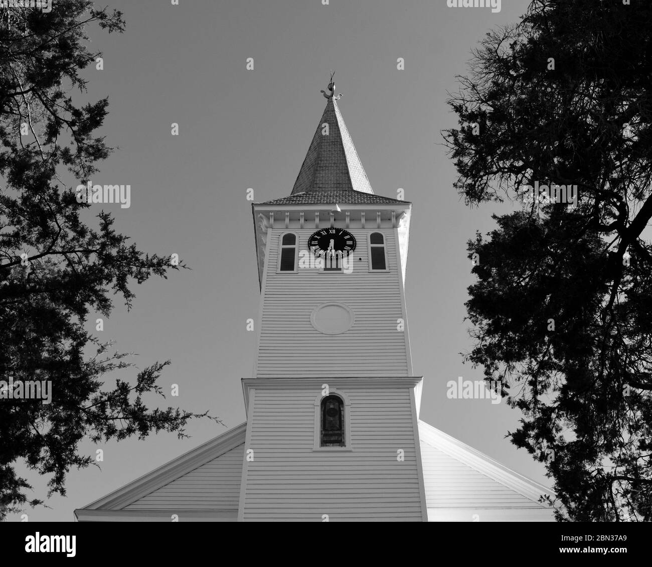 Una bella chiesa luterana nella piccola città del South Carolina. Foto Stock