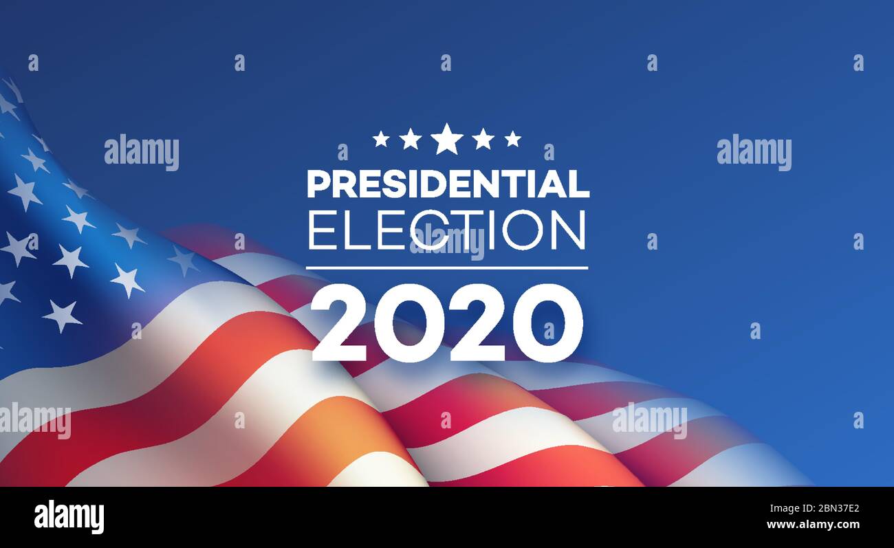 Elezione presidenziale americana 2020 sfondo design. Illustrazione vettoriale Illustrazione Vettoriale