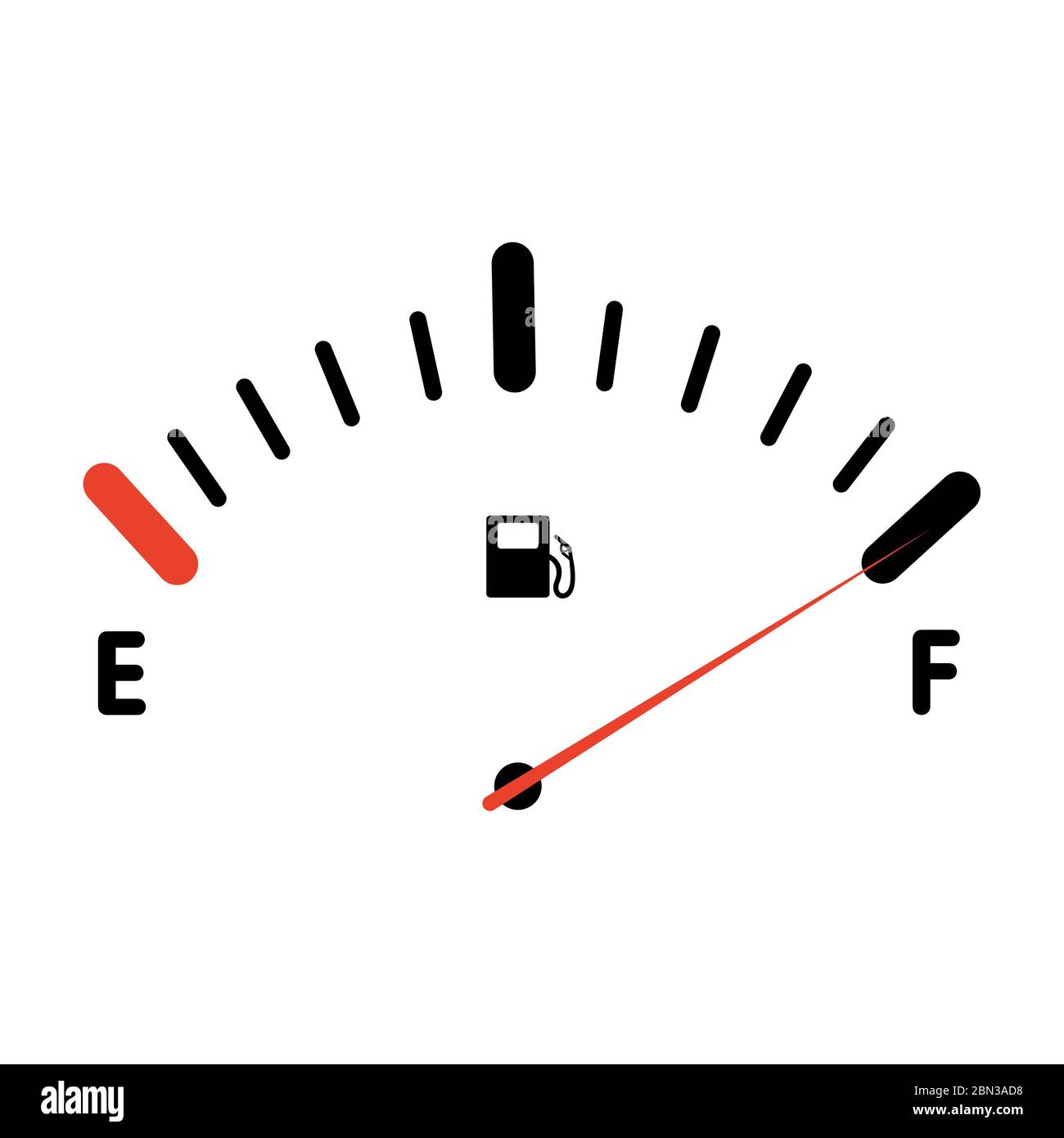 Icona indicatore livello carburante. Indicatore benzina. Illustrazione vettoriale. Illustrazione Vettoriale