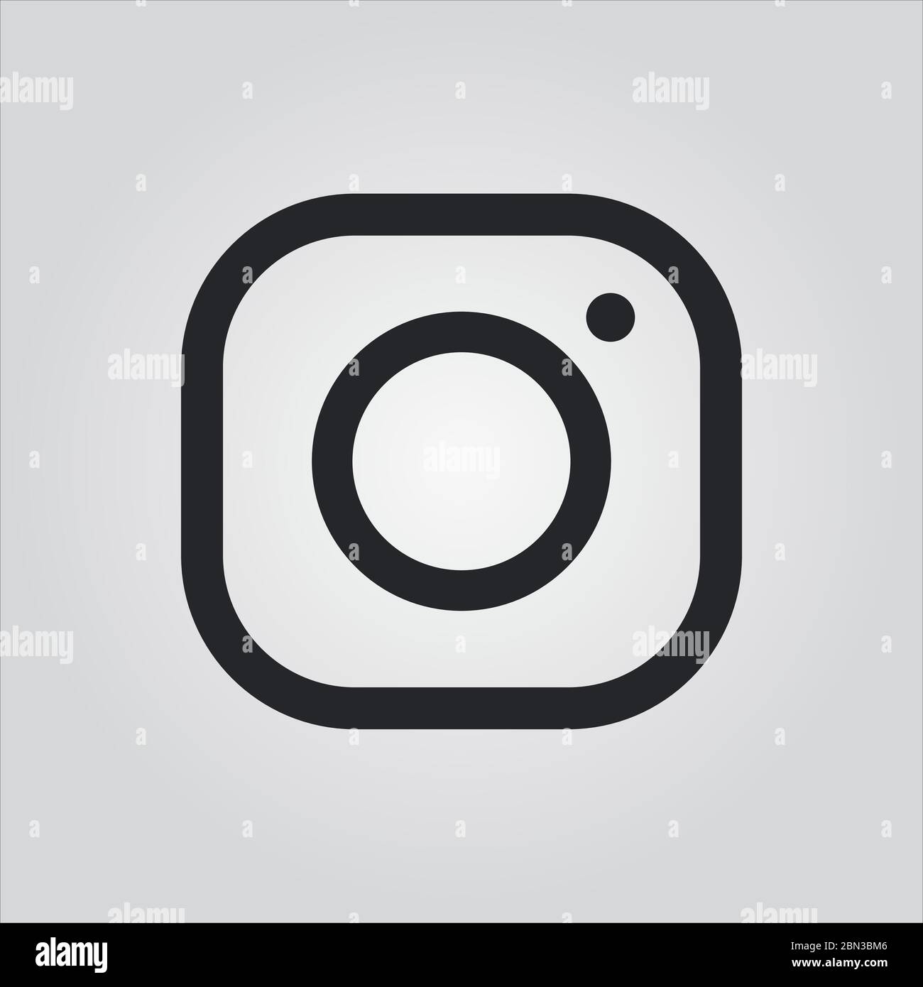 Icona della fotocamera in stile piatto alla moda isolata su sfondo grigio. Simbolo della fotocamera per il design del sito Web, il logo, l'app, l'interfaccia utente. Illustrazione Vettoriale