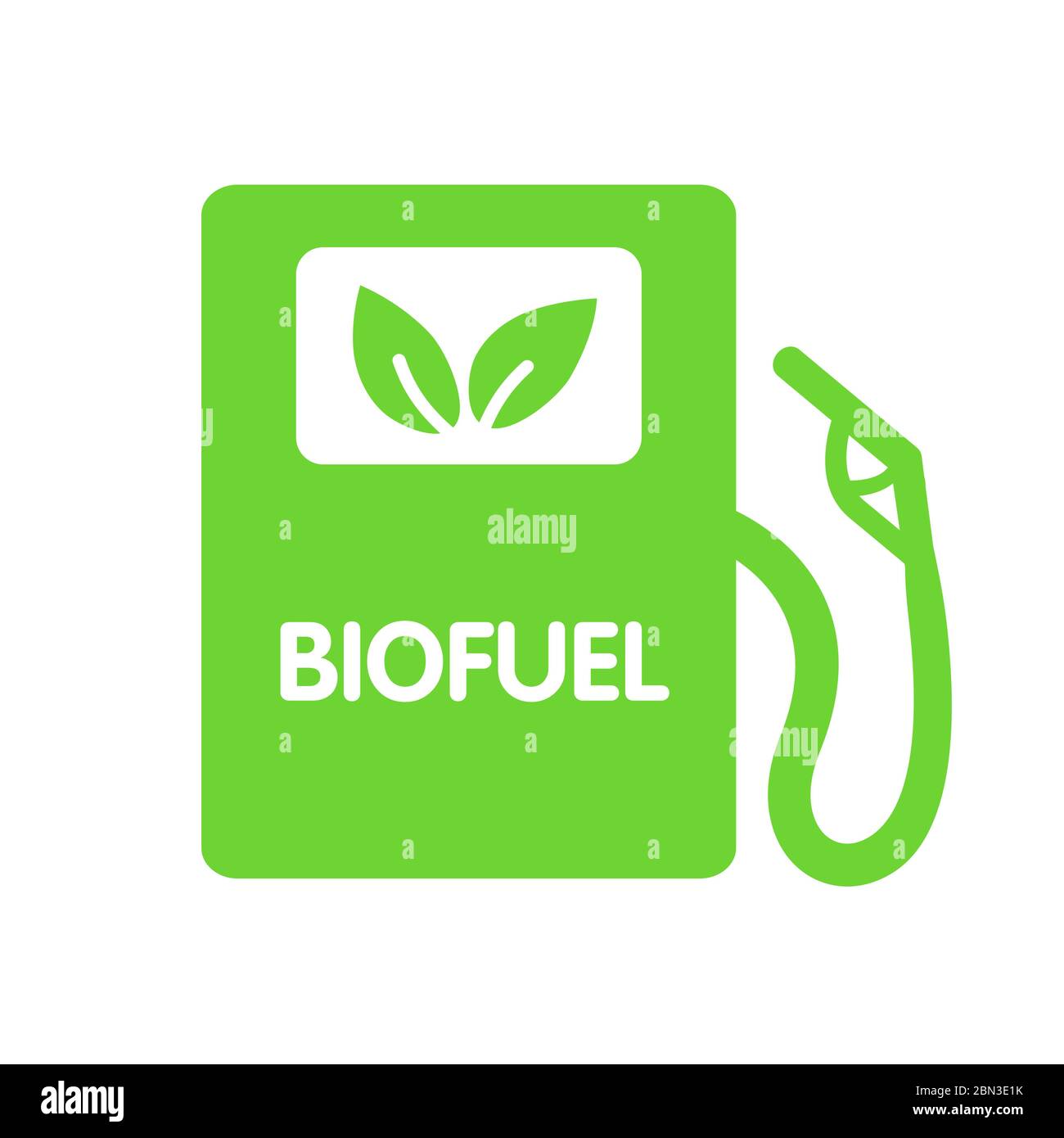 Stazione di gas per biocarburanti. Icona Vector - carburante alternativo ecologico. Isolato su sfondo bianco. Illustrazione Vettoriale