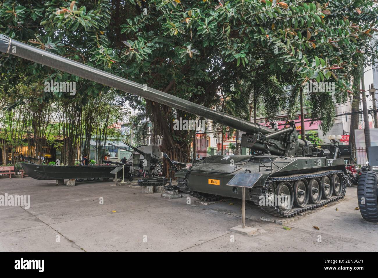 Serbatoio americano al Museo della Guerra di ho Chi Minh. Ho Chi Minh, Vietnam - 19 marzo 2020 Foto Stock