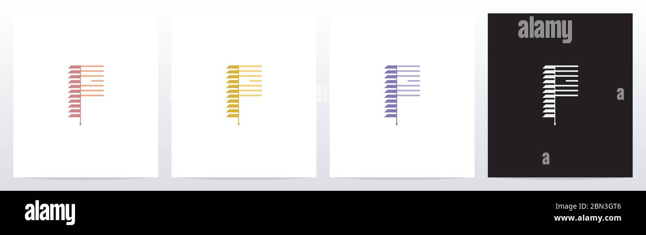 Tende per finestre lettera Logo Design P Illustrazione Vettoriale