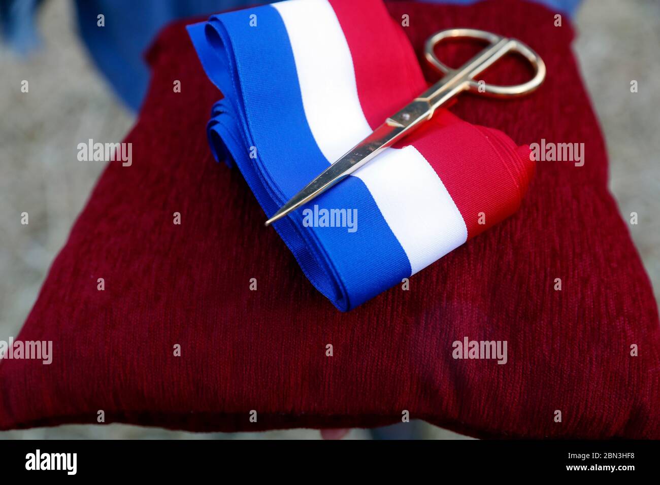 Cerimonia di taglio del nastro. Francia. Foto Stock