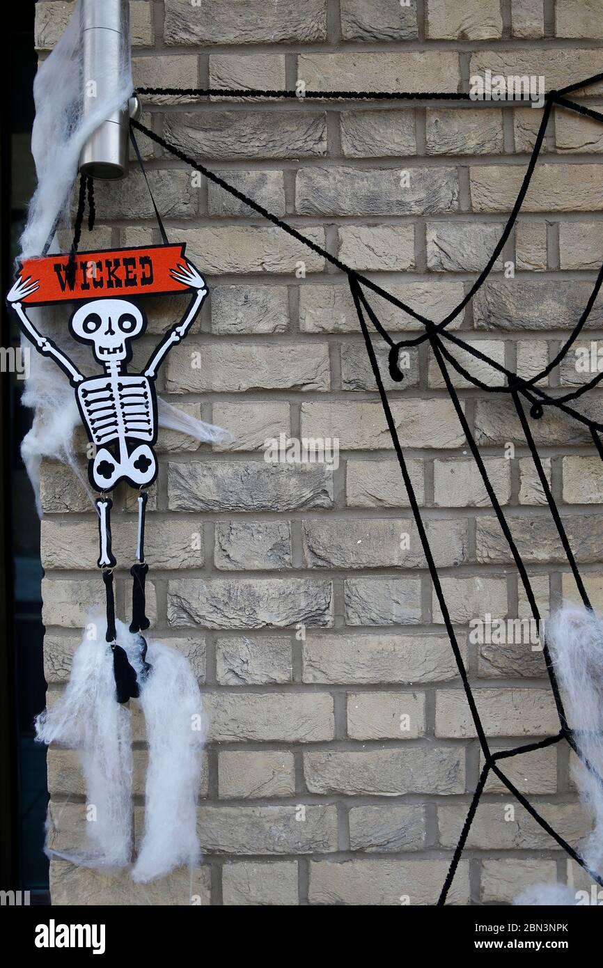 Casa decorata per Halloween, Londra, Regno Unito Foto Stock