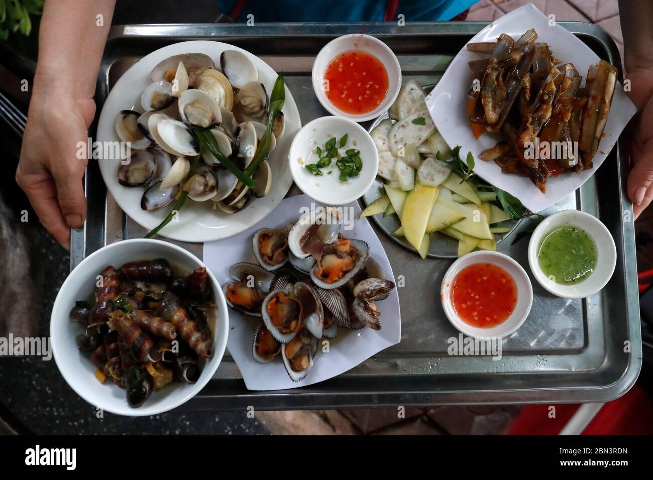 Ristorante Street Sea food. Quy Nhon. Vietnam. Foto Stock