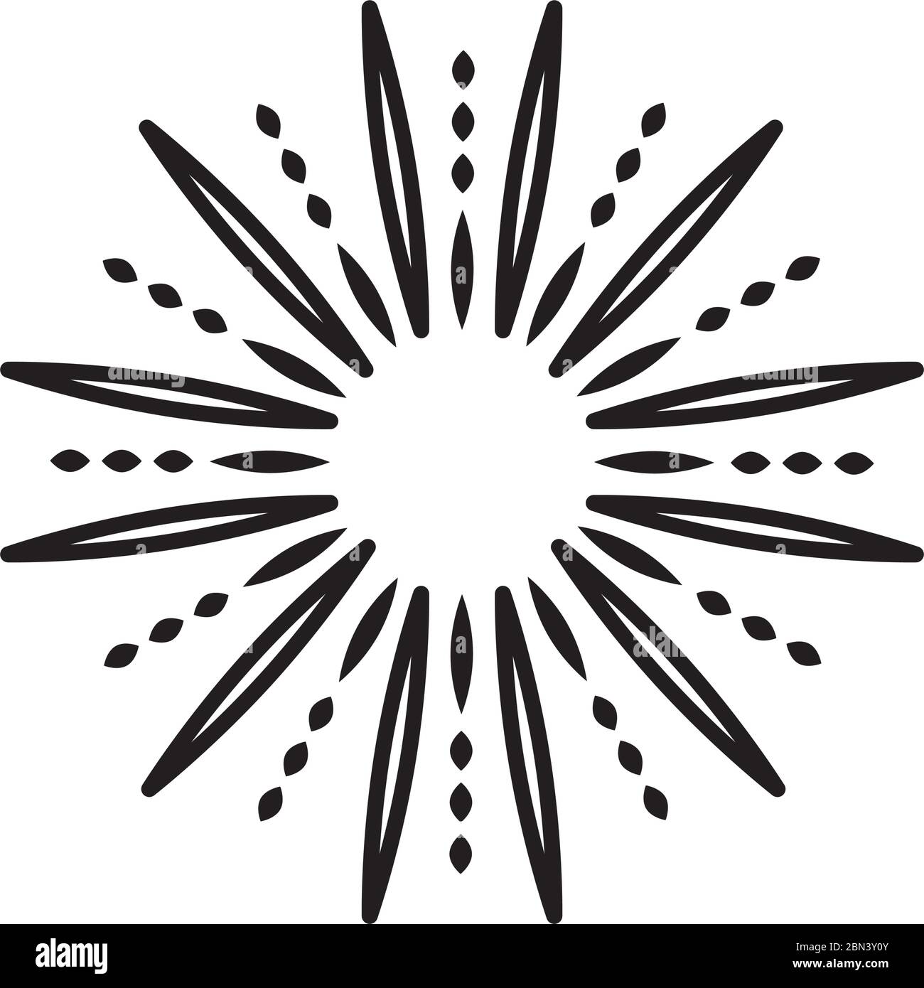 icona di esplosione fuochi d'artificio su sfondo bianco, stile linea, illustrazione vettoriale Illustrazione Vettoriale