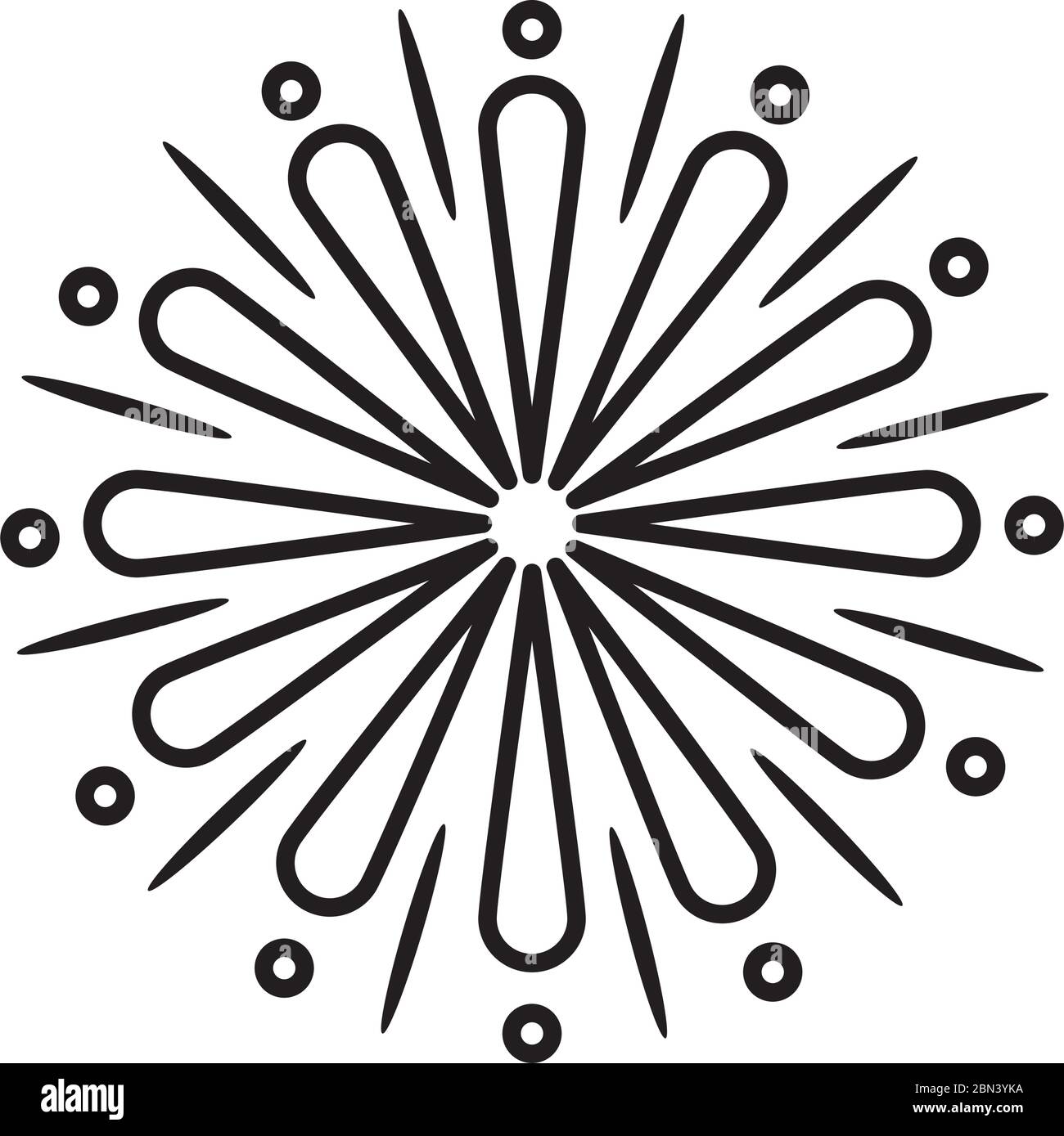 icona fuochi d'artificio su sfondo bianco, stile linea, illustrazione vettoriale Illustrazione Vettoriale