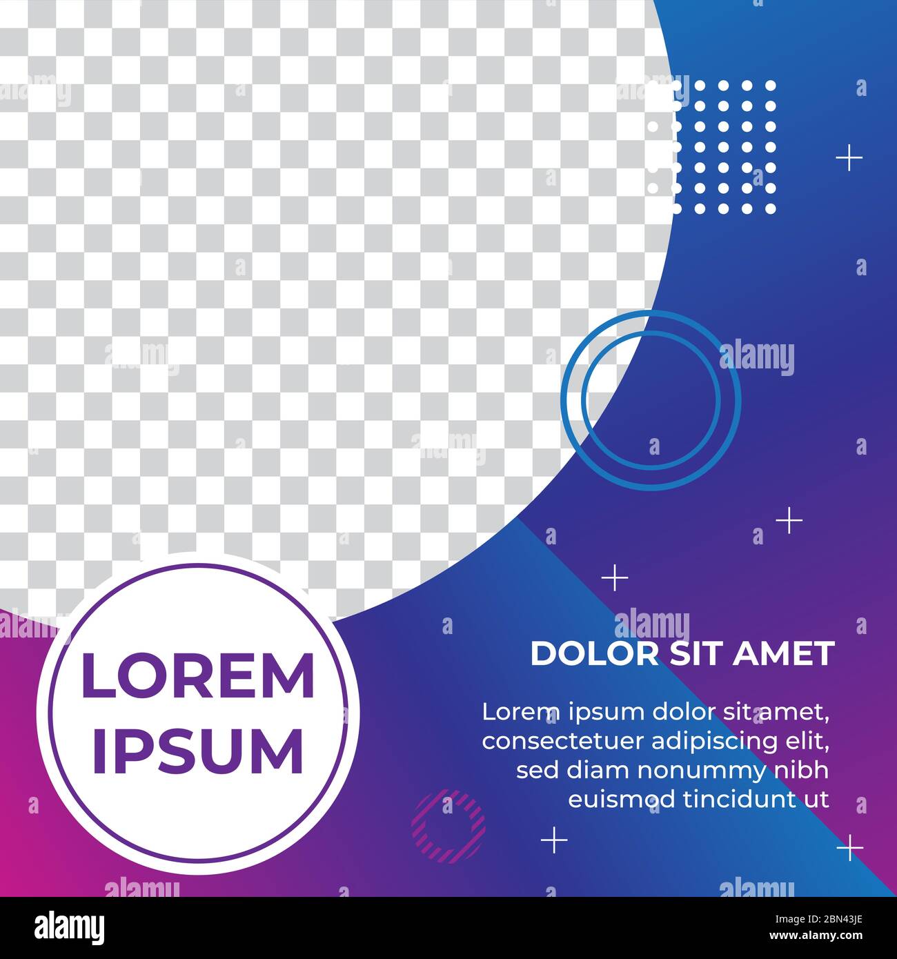 Modello post social media modificabile. Banner Web promozionale e di vendita elegante. Design colorato di volantini. Chiunque può utilizzare questo progetto facilmente. Magenta Viola Illustrazione Vettoriale