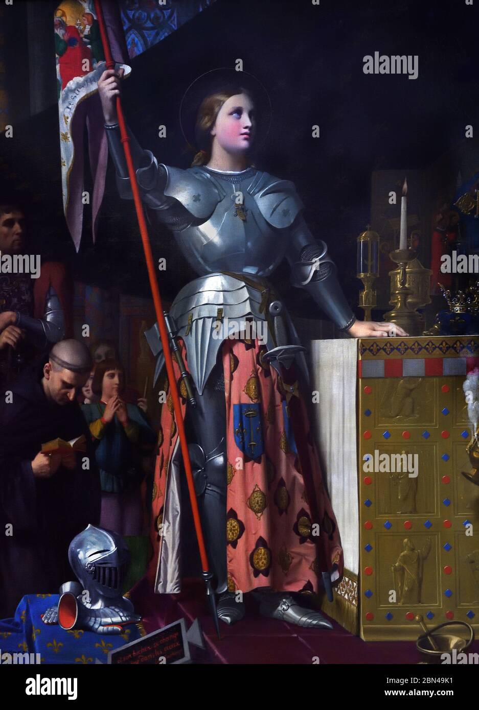 Jeanne d`Arc Saint - Giovanna d'Arco. L'incoronazione re Carlo VII, 1403-61 Reims cattedrale INGRES Jean Auguste Dominique 1855 Francia Foto Stock