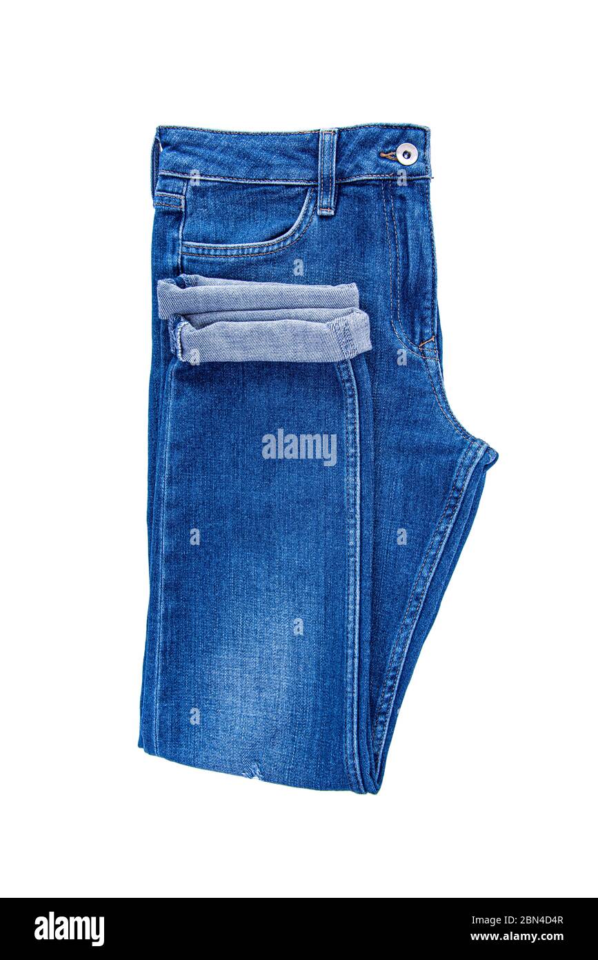 Jeans blu isolato Foto Stock