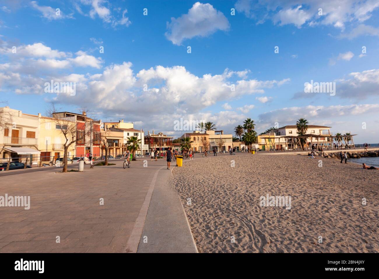 Spiaggia di Ciutat Jardí, Carrer del Vicari Joaquim Fuster, Palma, Illes Balears, Spagna Foto Stock