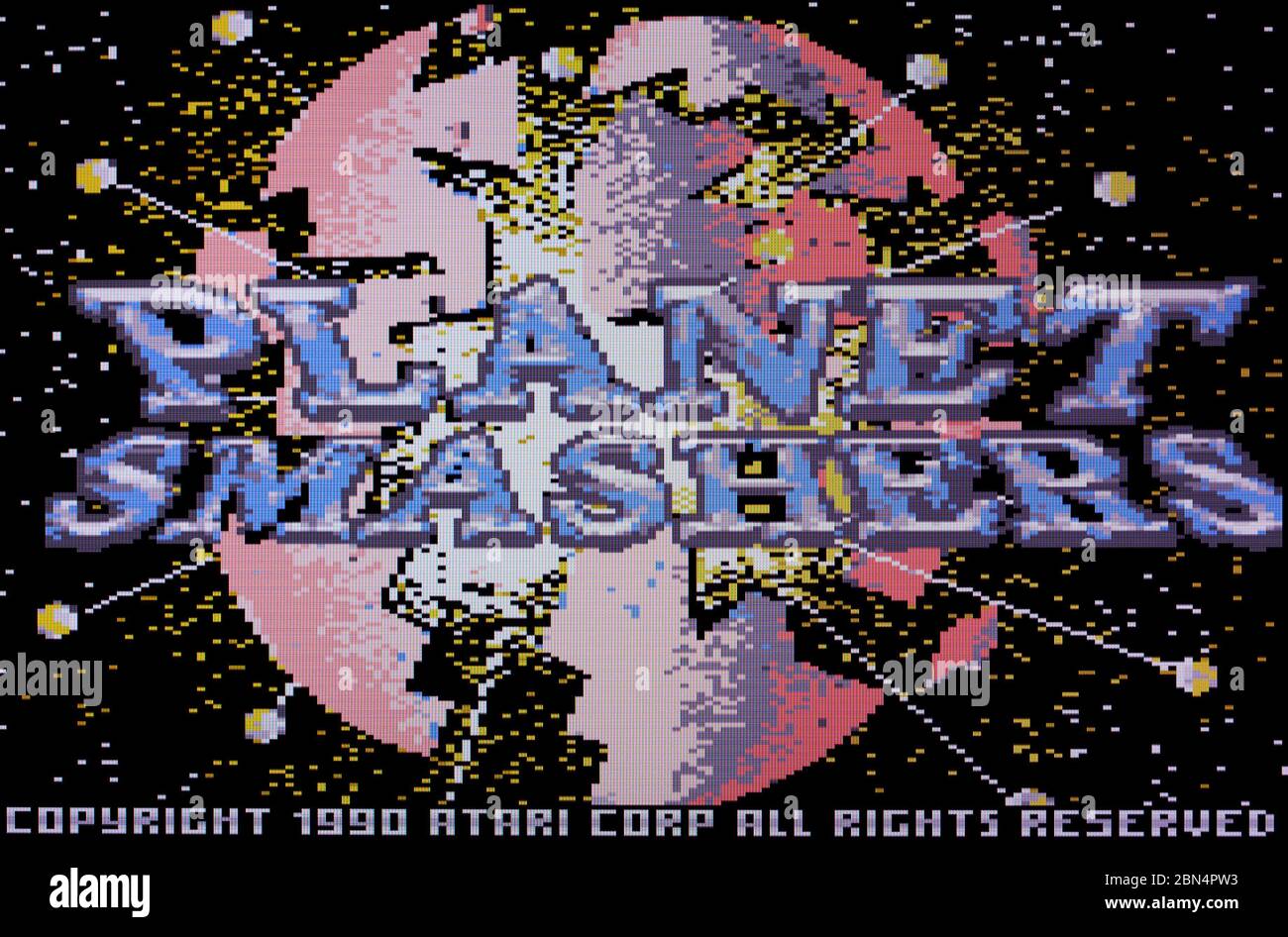 Planet Smashers - Atari 7800 Videgame Foto Stock