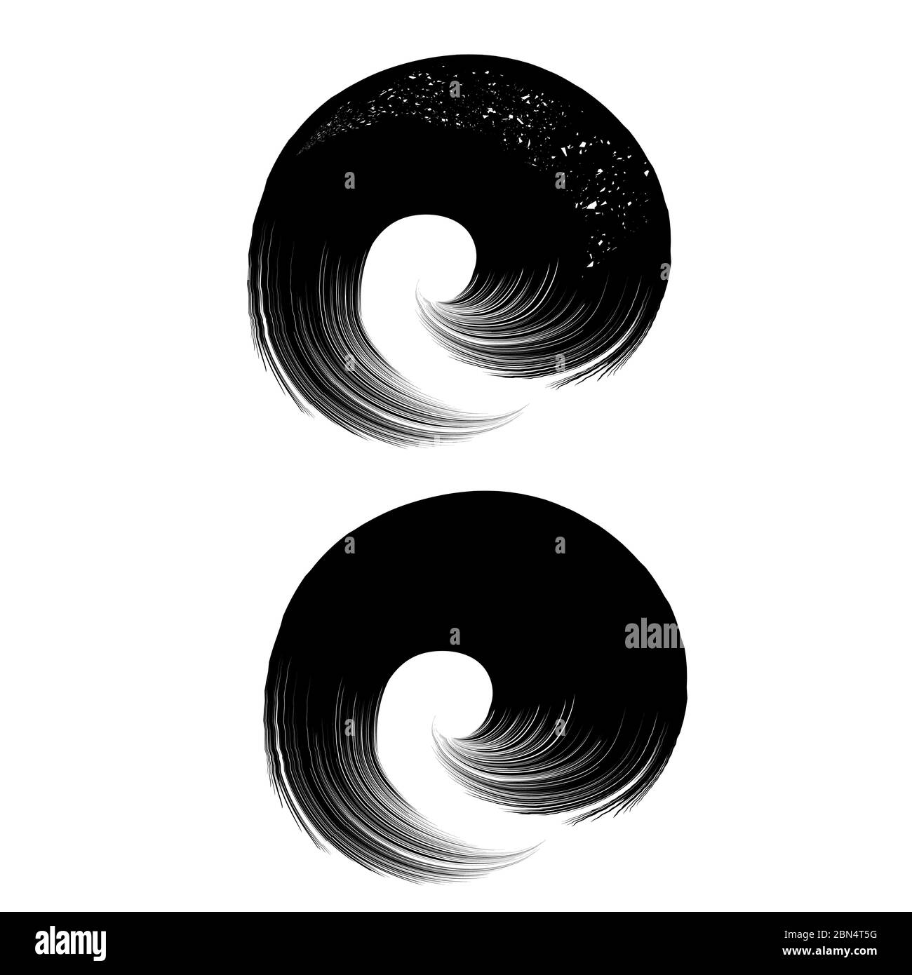 Icona fora prima e dopo. Capelli danneggiati. Malattia della pelle Illustrazione Vettoriale