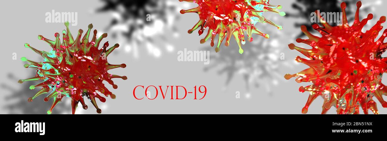 Coronavirus SARS-cov-2 Covid-19. Epidemia. Sfondo astratto. Foto Stock