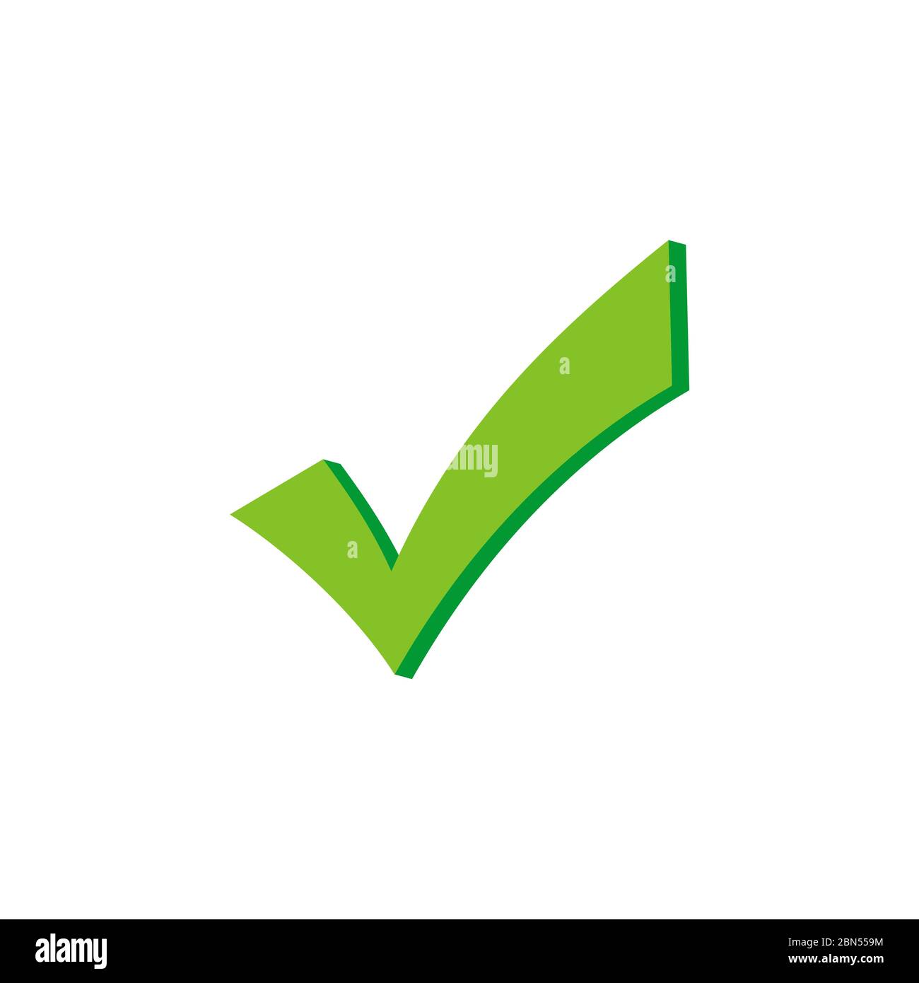 Disegno Dell'Illustrazione Del Modello Del Logo Del Segno Di Spunta Verde. Vettore EPS 10. Foto Stock