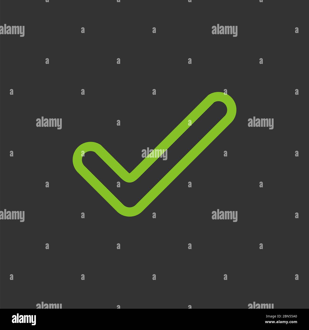 Disegno Dell'Illustrazione Del Modello Del Logo Del Segno Di Spunta Verde. Vettore EPS 10. Foto Stock