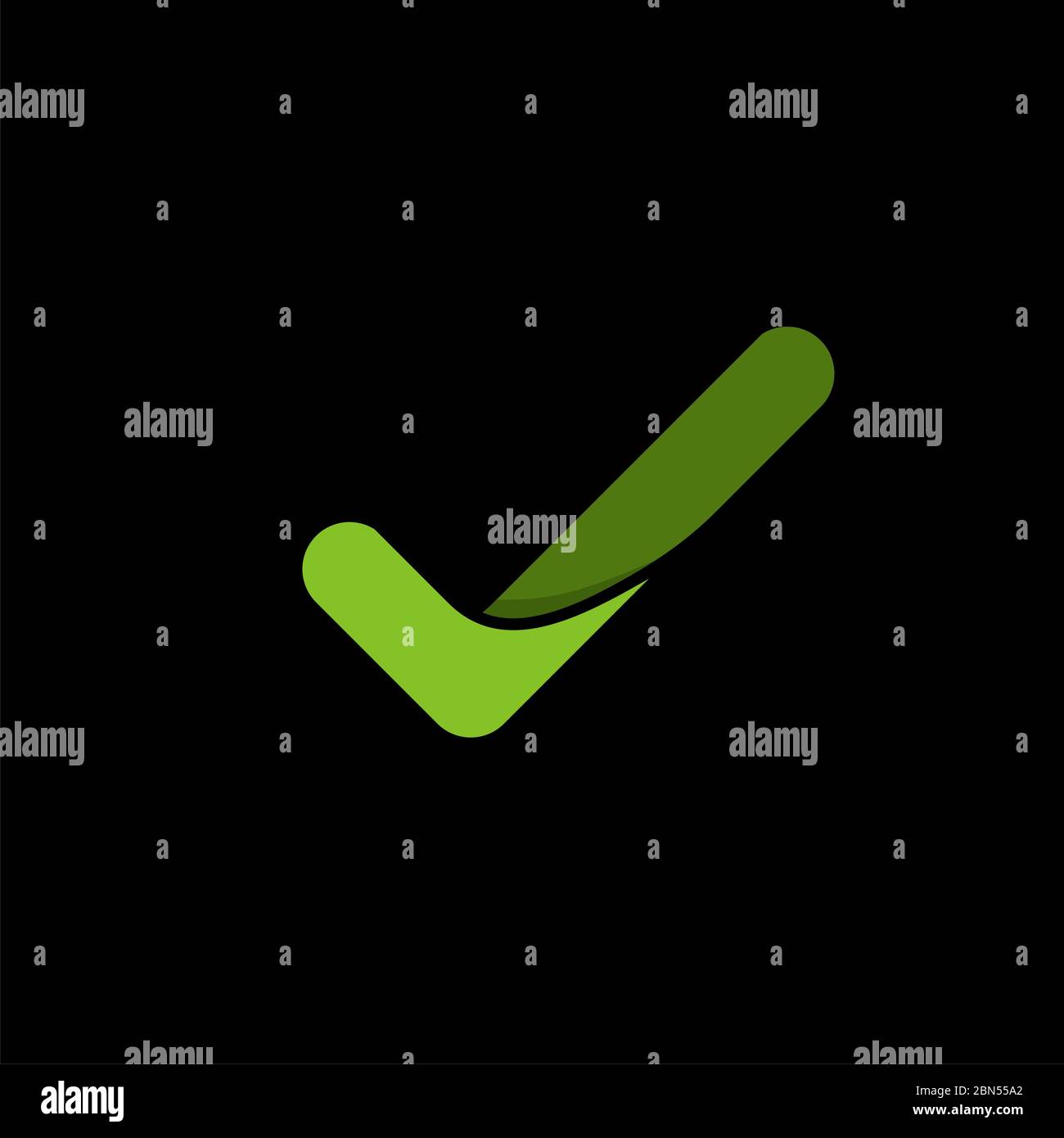 Disegno Dell'Illustrazione Del Modello Del Logo Del Segno Di Spunta Verde. Vettore EPS 10. Foto Stock