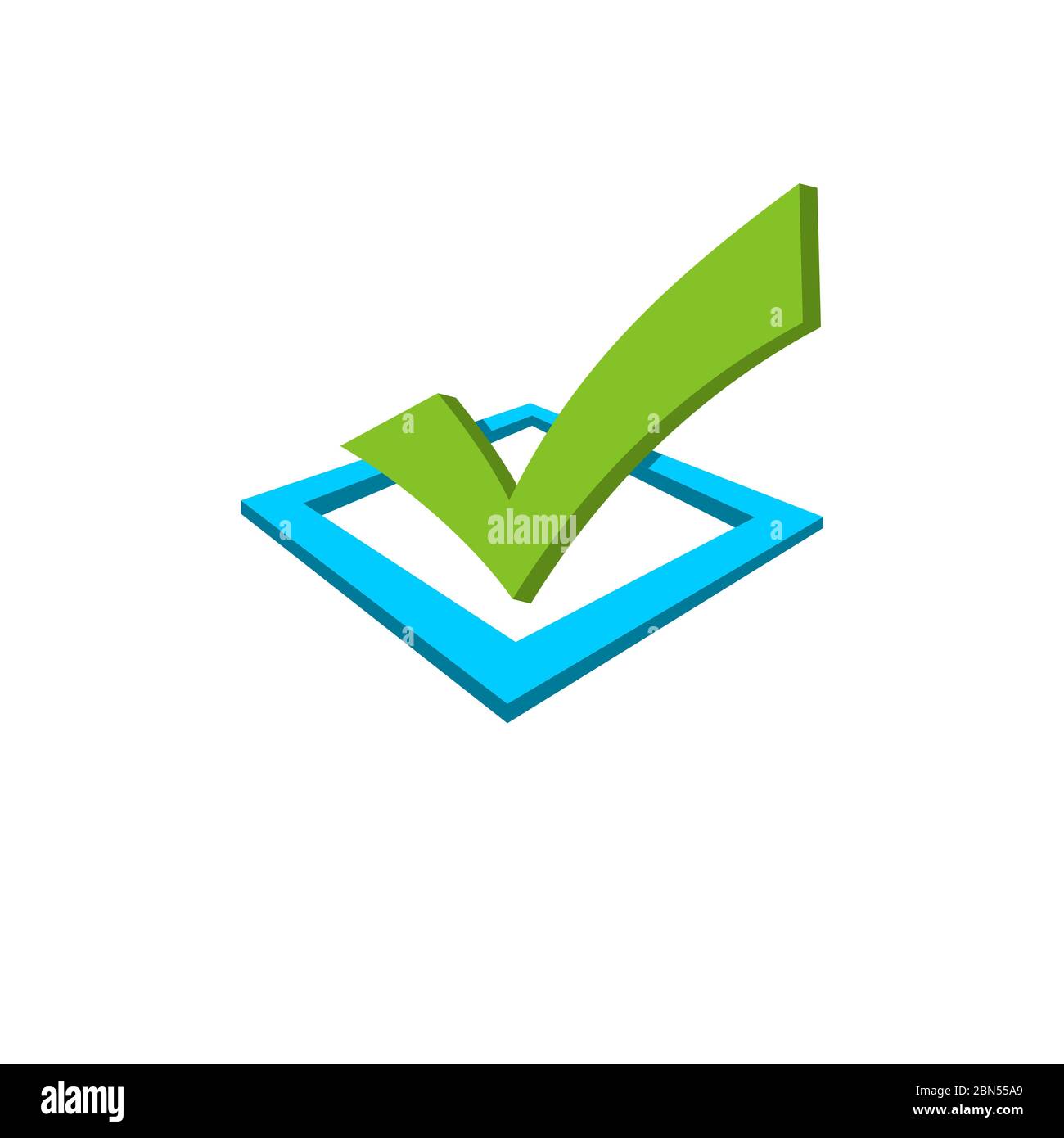 Disegno Dell'Illustrazione Del Modello Del Logo Del Segno Di Spunta Verde. Vettore EPS 10. Foto Stock