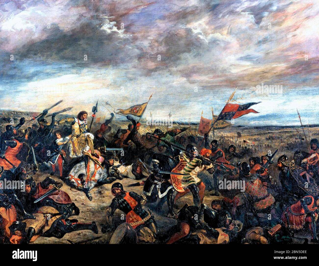 Re Giovanni nella battaglia di Poitiers - Eugene Delacroix, 1830 Foto Stock