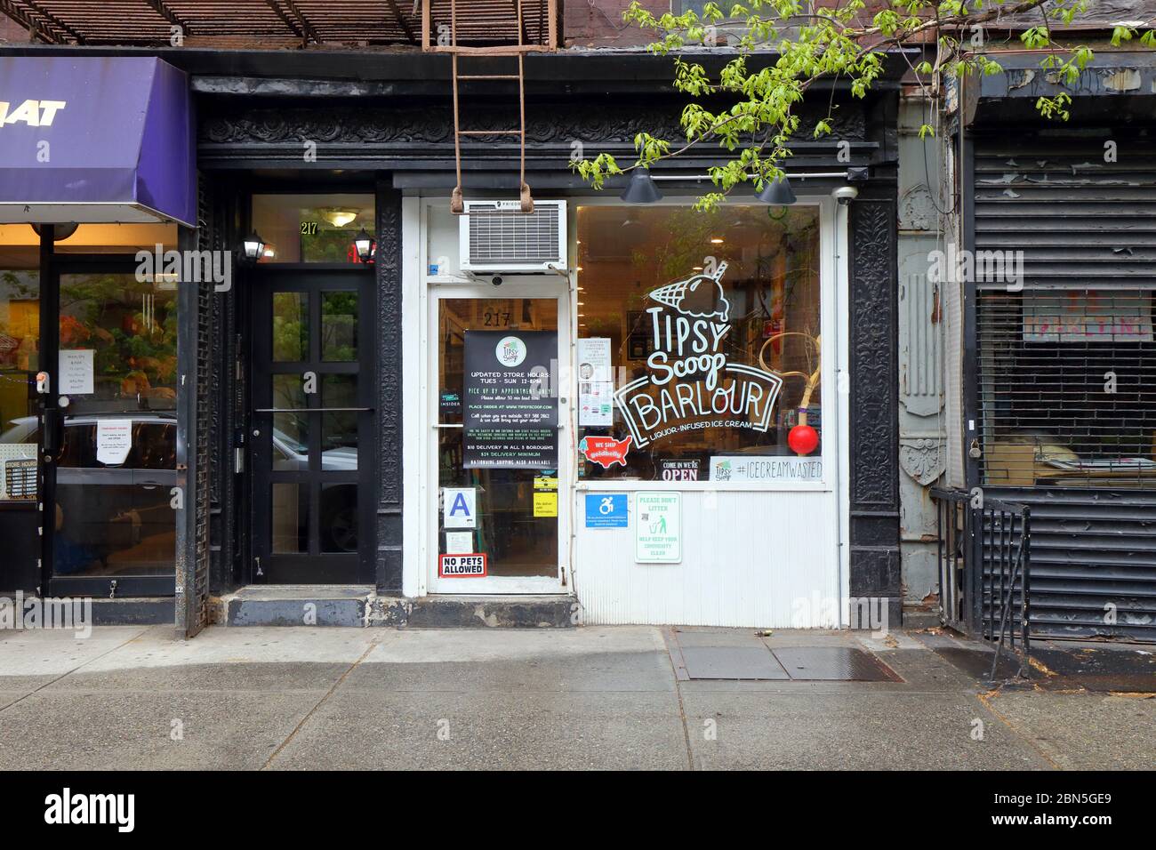 Tipsy Scoop, 217 e 26th Street, New York, NYC foto di una gelateria con liquori nel quartiere di Kips Bay di Manhattan. Foto Stock