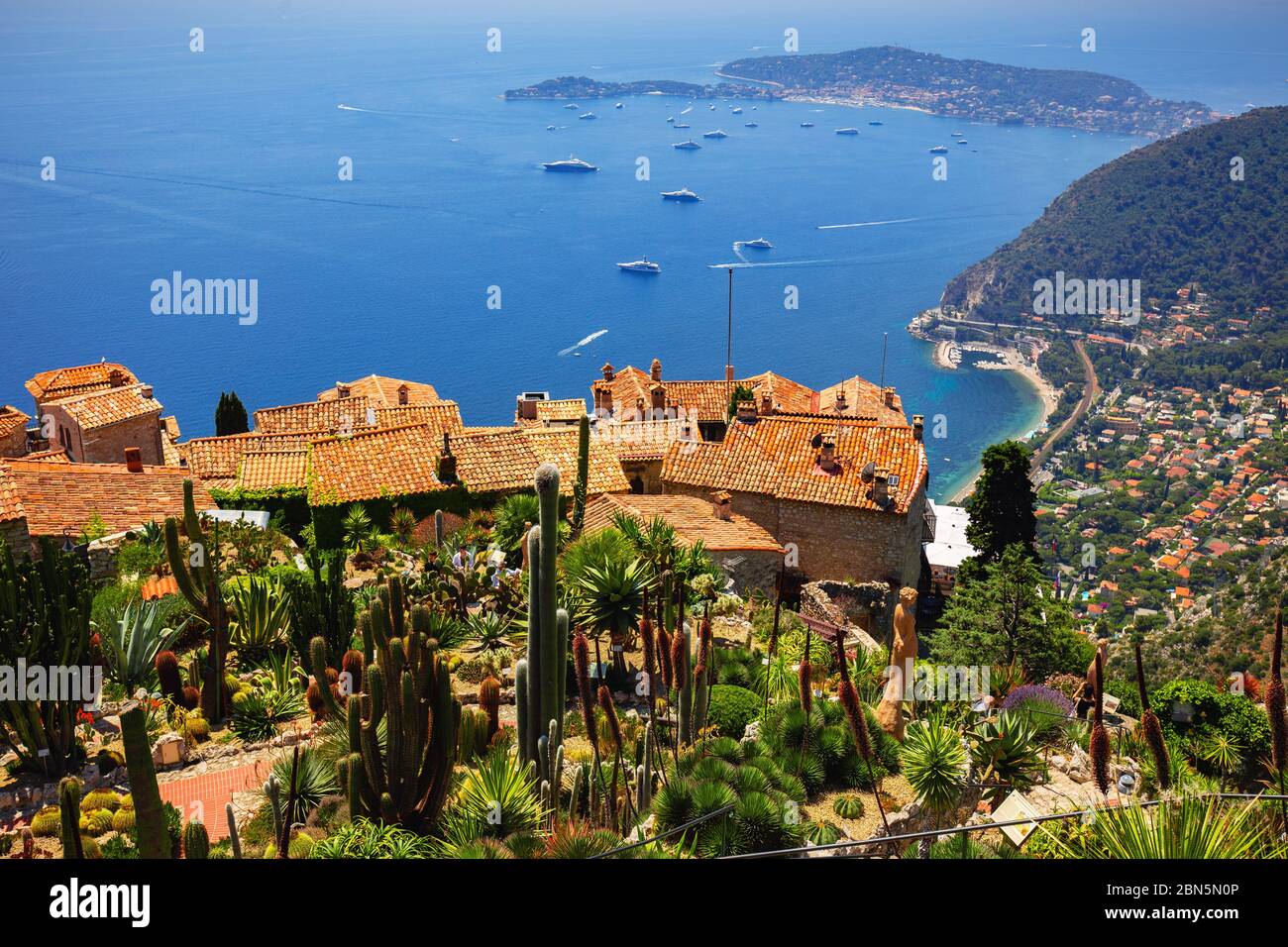 Paesaggi Vista dalla cima del monte Eze, Nizza, Francia. Foto Stock