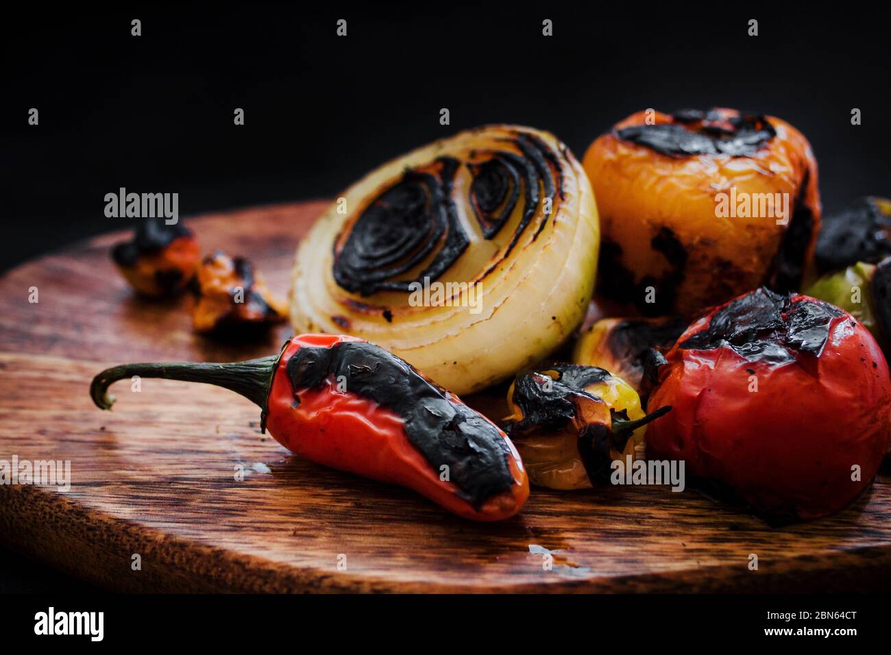 i chilies bruciati per una salsa messicana piccante alimento in messico Foto Stock
