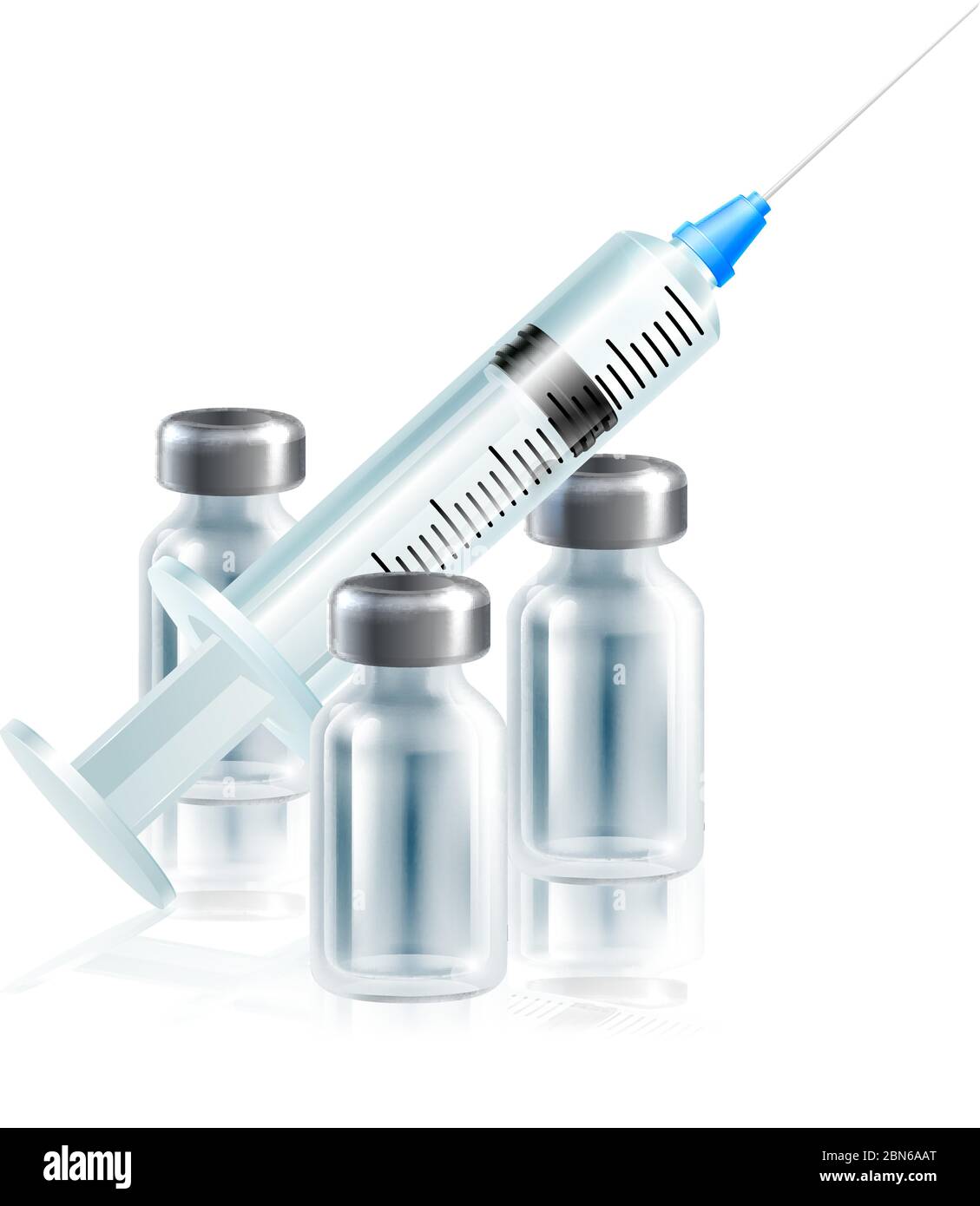 Iniezione vaccino Medicina vaccinazione a siringa Illustrazione Vettoriale