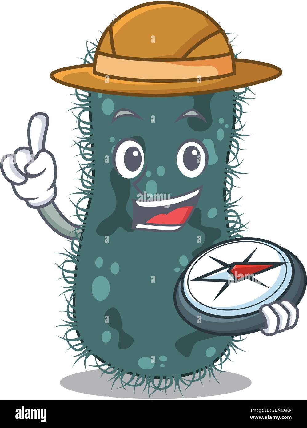 mascot design concetto di termotogae explorer utilizzando una bussola nella foresta Illustrazione Vettoriale