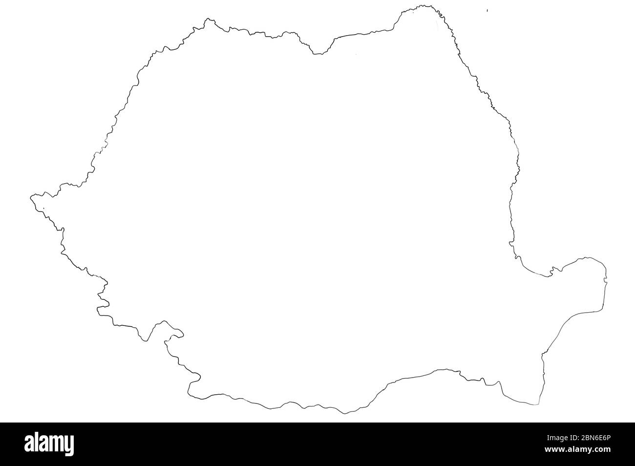 mappa della romania con sfondo bianco Foto Stock